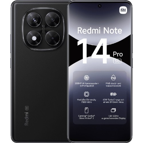 SMARTPHONE  REDMI NOTE 14 PRO 5G 8/256GB DS 6.67"(MZB0I8BEU) BLACK